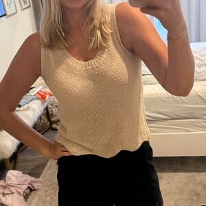 Abercrombie & Fitch Beige Knit Tank Top